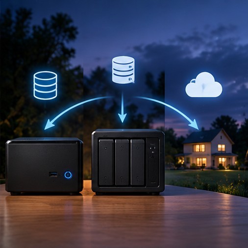 Een back-up op een Home Assistant-computer, NAS en externe locatie