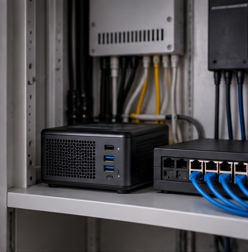 Een kleine lokale computer en netwerkapparatuur als basis voor Home Assistant